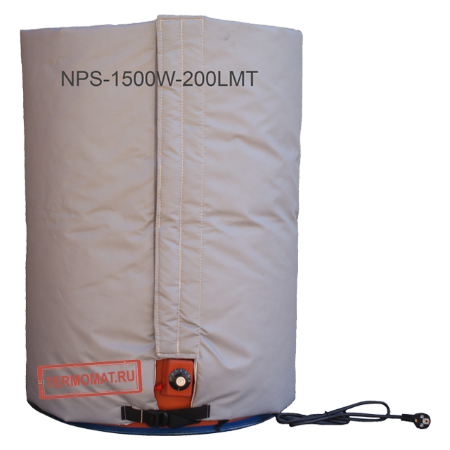 Нагреватель с термочехлом NPS-1500W-200LMT для разогрева бочек с битумом