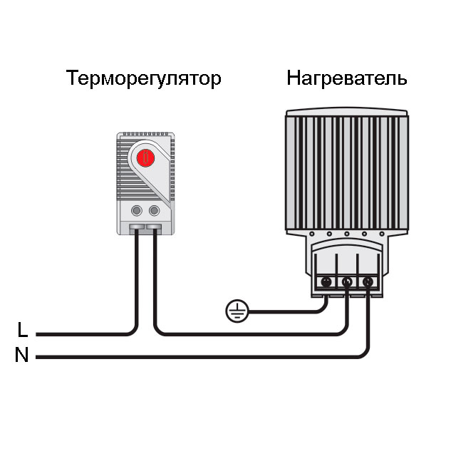 Терморегулятор RTC 011 A - пример подключения